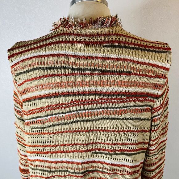 Chico's Sz 1 M Petite Crochet Knit Cardigan - Picture 11 of 15